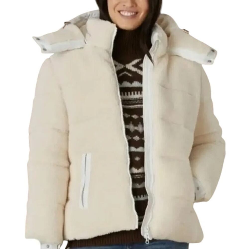 Save the Duck Off White Bertha Fleece Puffer Jacket